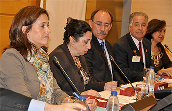 La alcaldesa durante el congreso