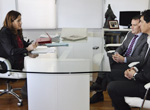 La alcaldesa y el Director General de Deportes de la Junta 