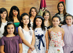 La alcaldesa recibe a la Dulcinea y Damas de honor