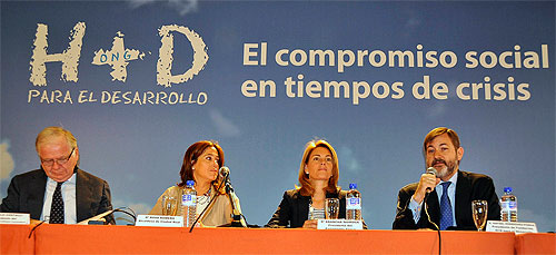 La alcaldesa durante la jornada