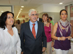 Rosa Romero y Barreda durante la visita al colegio