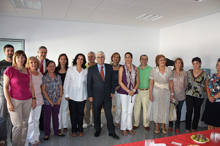 Rosa Romero y Barreda con los profesores