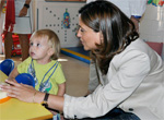 Rosa Romero visitando el Centro de Educación Infantil La Granja 